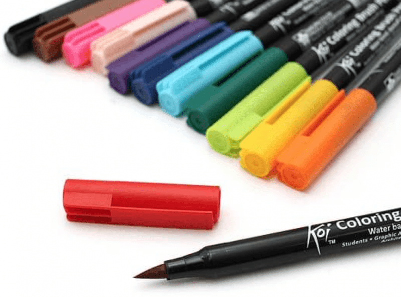 KOI Coloring Brush Pen, 12 stk