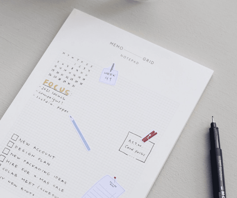 Kartotek Notepads Grid og Dots, A5
