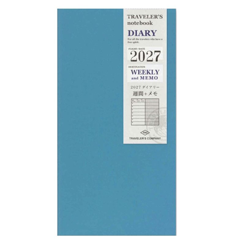 Travelers Notebook Diary 2027 WEEKLY and MEMO, Regular size