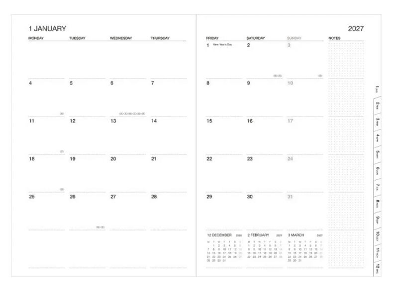 Marks Tokyo Edge 2026/27 Almanakk Vertical A5, Ramen