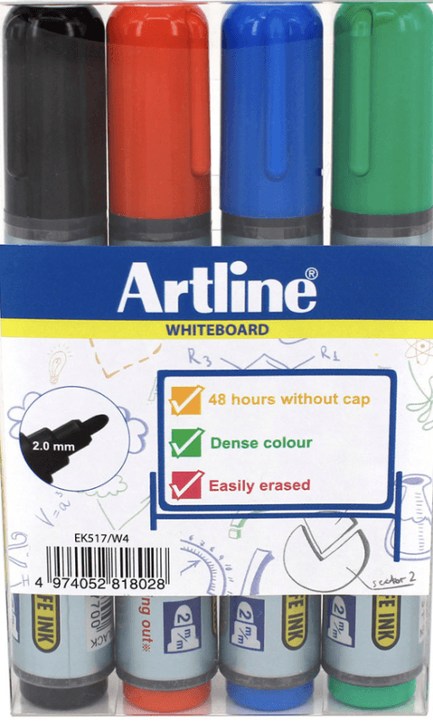 Artline Whiteboard Markers 517, 4 stk 