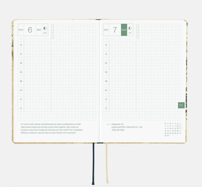 HOBONICHI Techo HON 2027 V&A Series; Vine A6