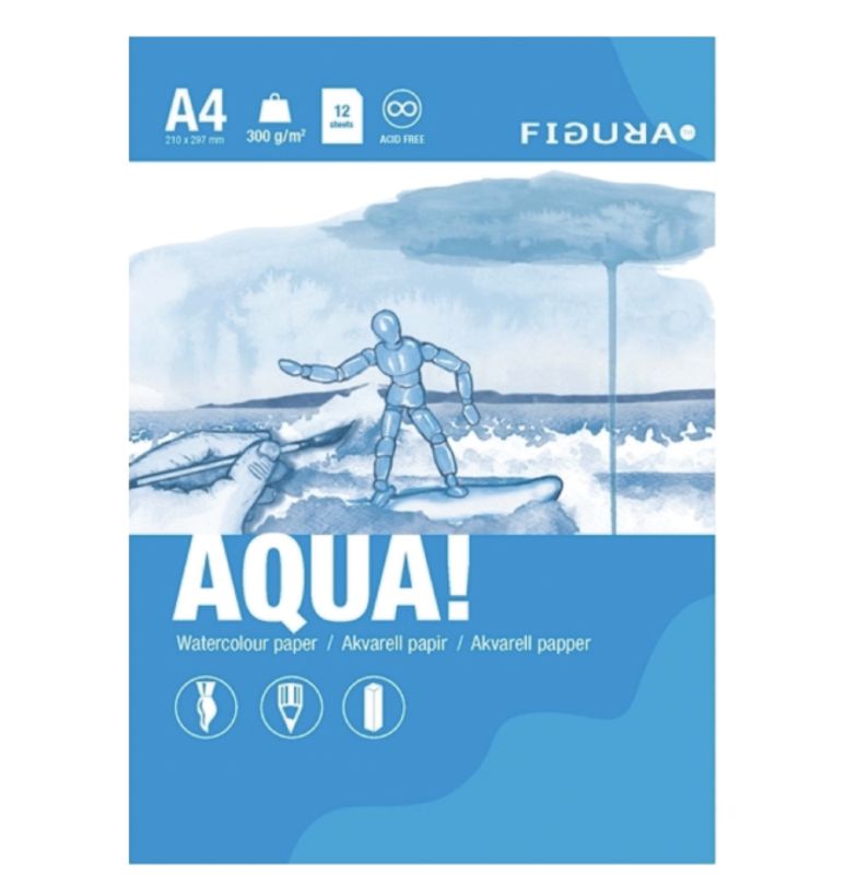 Figura Akvarell papir 300 gr A4, 12 ark