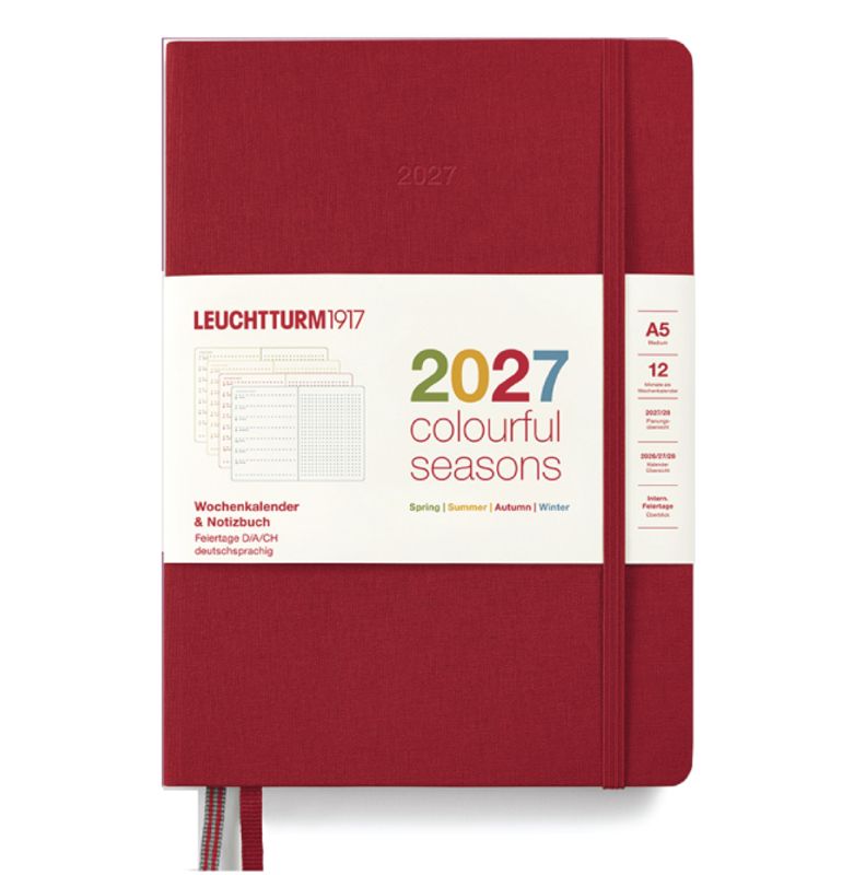 LT Weekly COLORFUL SEASONS 2027 Hardcover A5 Rød