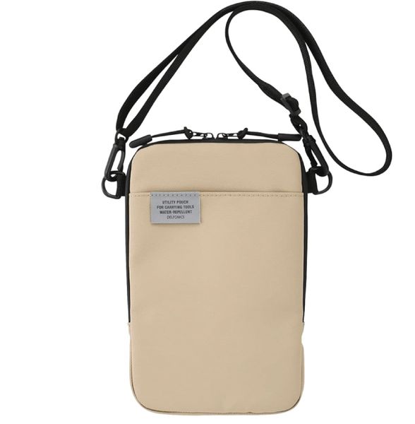 Delfonics Water-Repellent Smartphone bag with shoulder strap, Beige