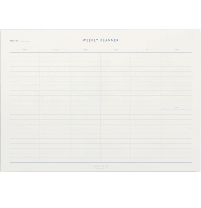 Kartotek Ukesplanlegger A4 med linjer