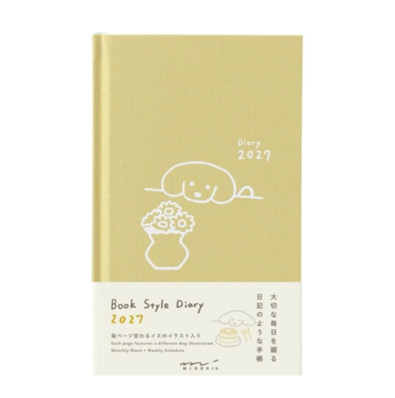 Midori Diary Dog Yellow 2027 Weekly  - B6 Slim