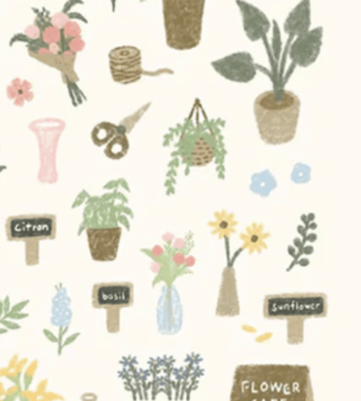 Suatelier Stickers Flower Cafe