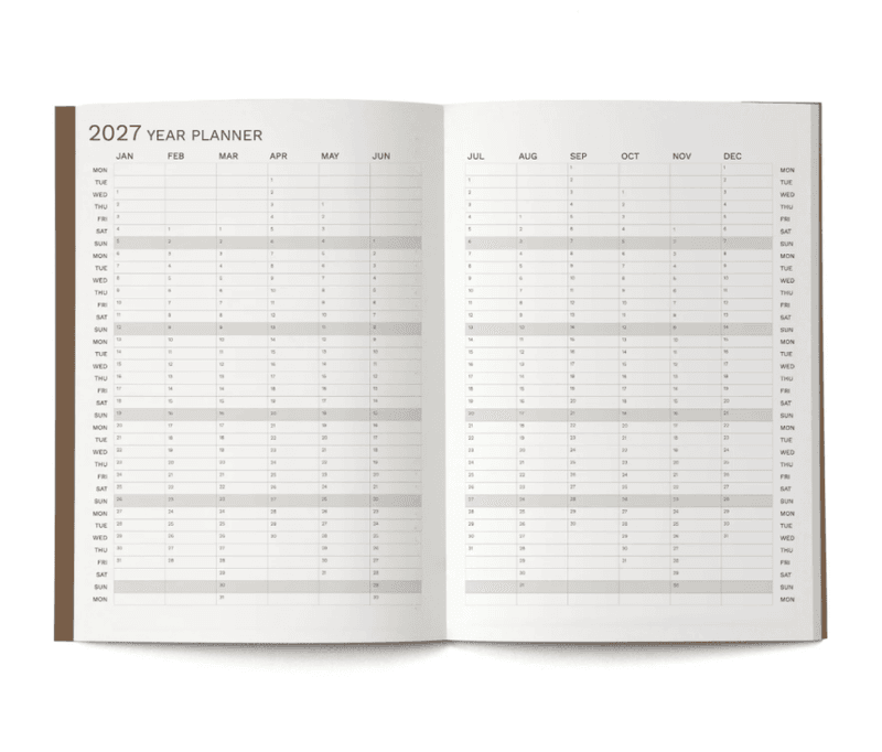 Octagon Monthly Planner PLUS Cappuccino 2027, A4 