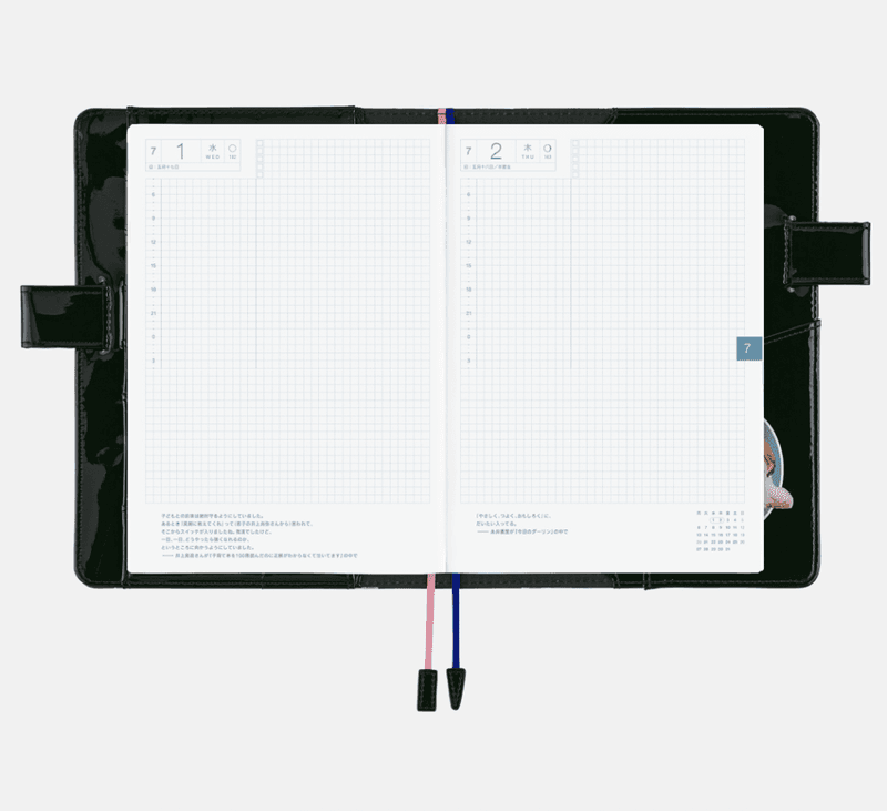 HOBONICHI Cover Candy Stripper  Random Dog and cat Black, A5