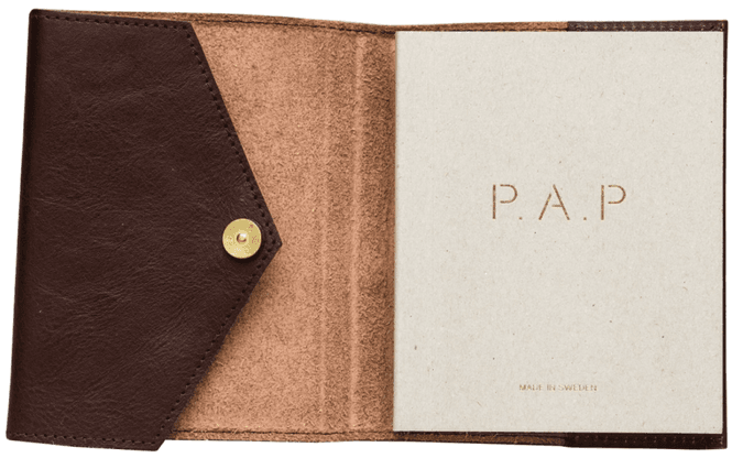 Hovedbilde P.A.P Skinncover inkludert Notatbok A5, Brown
