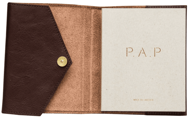 P.A.P Skinncover inkludert Notatbok A5, Brown