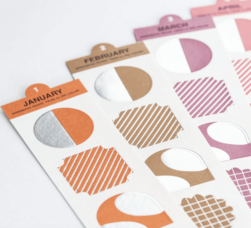 HOBONICHI TSUKI no IRO Bookmark-Style Foil-Pressed Stickers