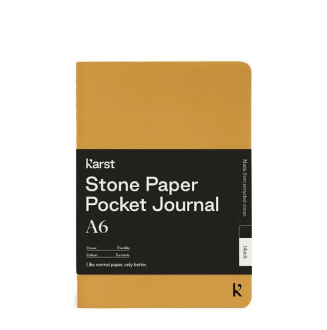 Hovedbilde KARST Notatbok STONEPAPER Turmeric A6, Plain