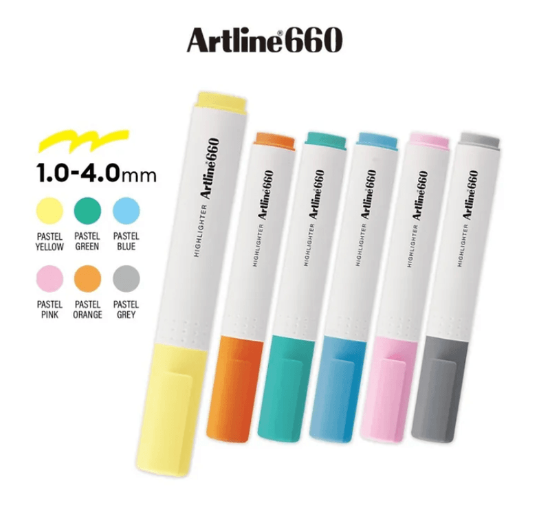 Artline Highlighter Pastel, 6 stk