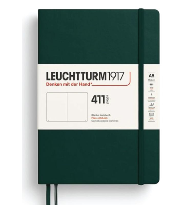 LT Notebook A5 Forest Green PLAIN, 411 sider