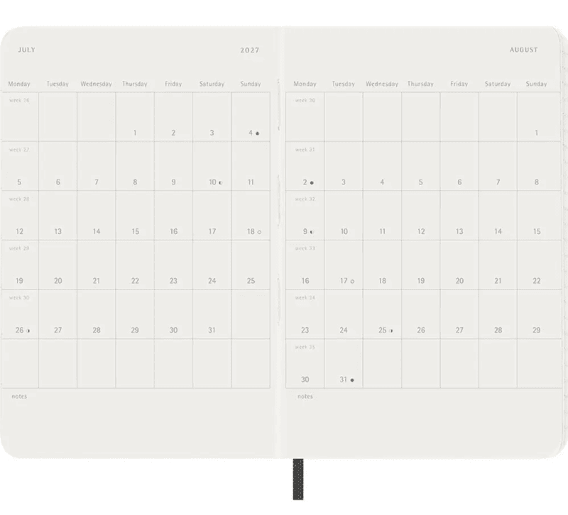 Moleskine 18 mnd Weekly Notebook 2026/27 Pocket