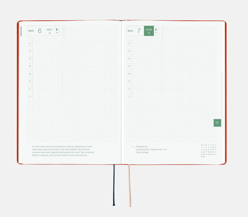 HOBONICHI Techo HON 2027 Yumi Kitagishi: White Cat and Rabbits Tearoom A5