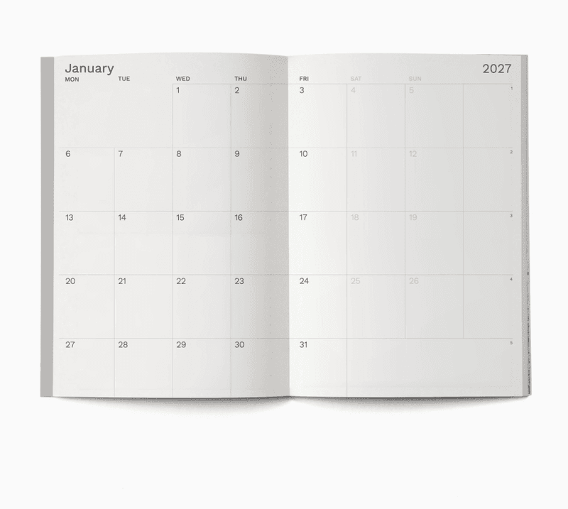 Octagon Monthly Planner PLUS Cobblestone 2027, A5 
